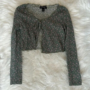 Art class green flowered shrug cardigan size 6